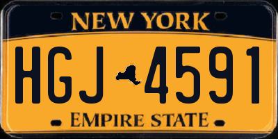 NY license plate HGJ4591