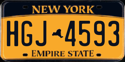 NY license plate HGJ4593
