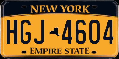 NY license plate HGJ4604