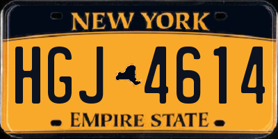 NY license plate HGJ4614
