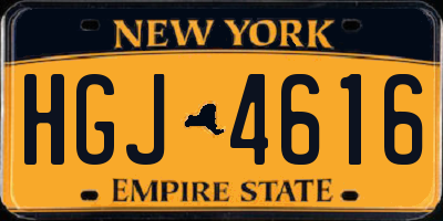 NY license plate HGJ4616
