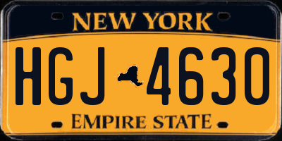 NY license plate HGJ4630