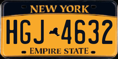 NY license plate HGJ4632