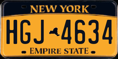 NY license plate HGJ4634