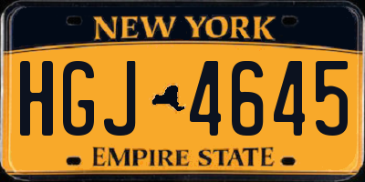 NY license plate HGJ4645