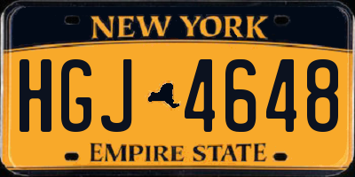 NY license plate HGJ4648