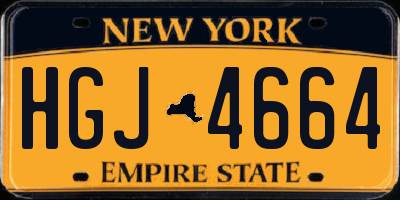NY license plate HGJ4664