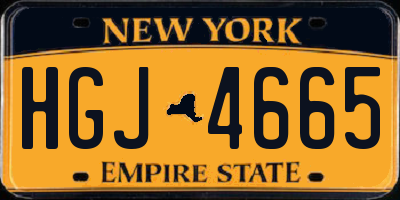 NY license plate HGJ4665
