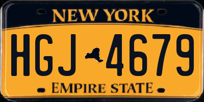 NY license plate HGJ4679