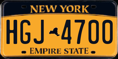 NY license plate HGJ4700