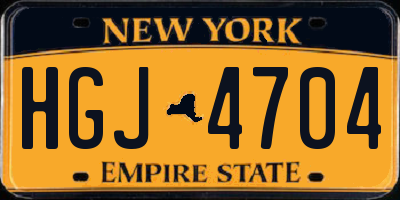 NY license plate HGJ4704