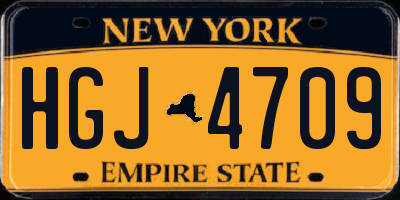 NY license plate HGJ4709
