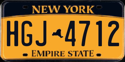 NY license plate HGJ4712
