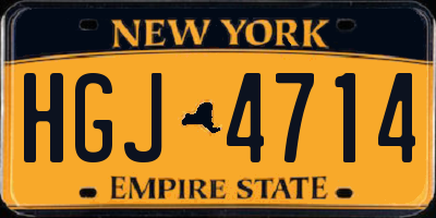NY license plate HGJ4714