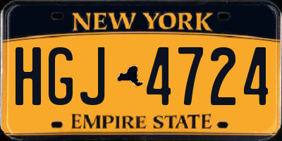 NY license plate HGJ4724