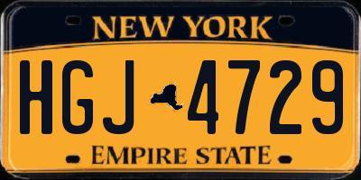 NY license plate HGJ4729