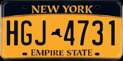 NY license plate HGJ4731