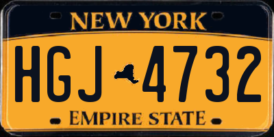 NY license plate HGJ4732