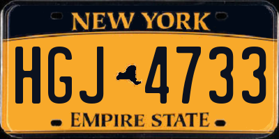 NY license plate HGJ4733
