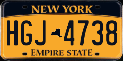 NY license plate HGJ4738