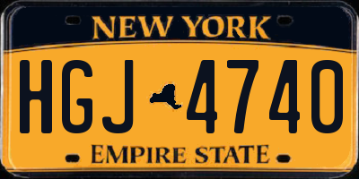 NY license plate HGJ4740