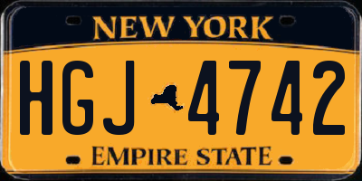 NY license plate HGJ4742