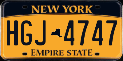 NY license plate HGJ4747