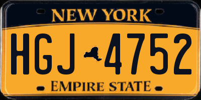 NY license plate HGJ4752