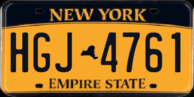 NY license plate HGJ4761
