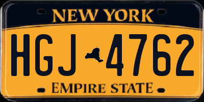 NY license plate HGJ4762