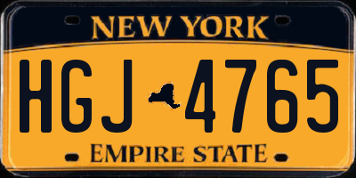 NY license plate HGJ4765