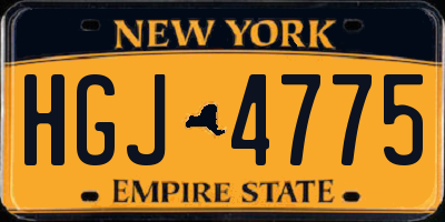 NY license plate HGJ4775