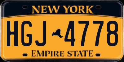 NY license plate HGJ4778