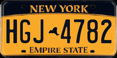 NY license plate HGJ4782