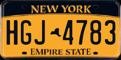 NY license plate HGJ4783