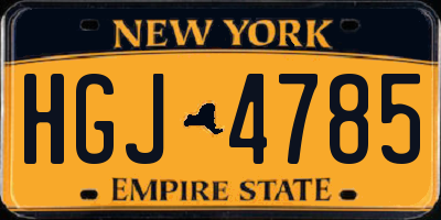 NY license plate HGJ4785