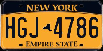 NY license plate HGJ4786