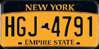 NY license plate HGJ4791