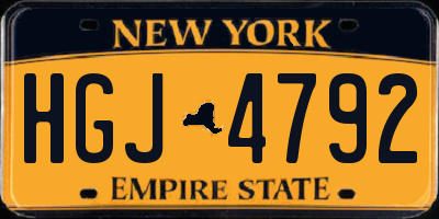 NY license plate HGJ4792