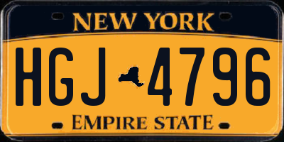 NY license plate HGJ4796