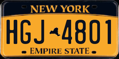 NY license plate HGJ4801