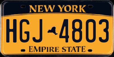 NY license plate HGJ4803