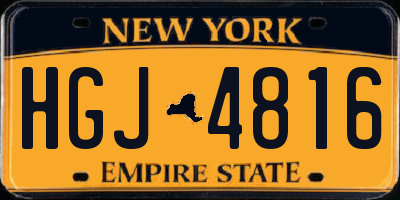 NY license plate HGJ4816