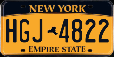 NY license plate HGJ4822
