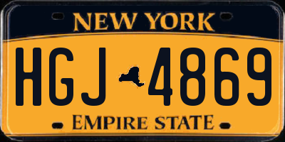 NY license plate HGJ4869
