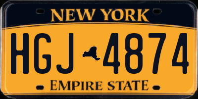 NY license plate HGJ4874