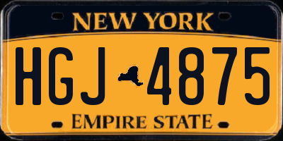 NY license plate HGJ4875