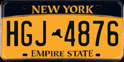 NY license plate HGJ4876