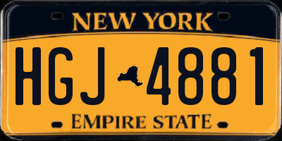 NY license plate HGJ4881