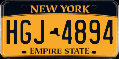 NY license plate HGJ4894